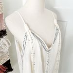 Massimo Dutti  Sleeveless Embroidered Linen Maxi Dress Cream Size M-L NWT Photo 4