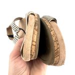 Abella Women's Mariah Striped Strappy Cork Wedge Sandals Black White Size 6 Black Photo 5