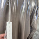 Michelle Mason  Metallic Draped Lame Thong Bodysuit Silver XS Party‎ Night Out Photo 9