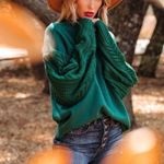 VICI LUKE CONTRAST CABLE KNIT SWEATER - HUNTER GREEN Photo 1