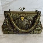 Vtg hand beaded mini small hand tote purse glam festival embelleshed Photo 4