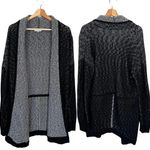 Eileen Fisher Open Front Knit Cardigan Sweater Women Medium Black Organic Cotton Photo 0