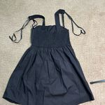 Commense Women’s Small Black Shirred Knotted Cami Short Dress Photo 3