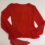ASTR THE LABEL Shirt Womens Small Olympia Red Floral Print Long Sleeve Wrap Top Photo 2