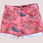 BDG  High Waist Pink & Orange Floral Cuffed Denim Shorts - 24 Photo 0