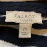 Talbots Women's Striped 3/4 Sleeve Pullover Long Sleeve Tee Black White Size 2X Photo 6