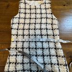 Just Me  Tweed Dress plaid black white gold nwot Photo 4