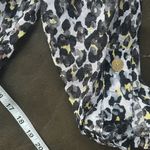 Ruby Rd . Black and yellow leopard cheetah print collared button up blouse Photo 8