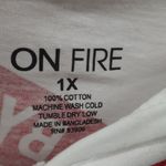 On Fire Womens Hooded Shirt Plus Size 1X White Pullover Photo 4