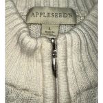 Appleseed's Cable Knit Cardigan‎ Full Zip Mock Neck Sweater Cream Cozy Large Photo 2