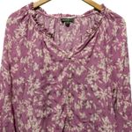 Style & Co  Women Top 2X Purple Floral Iridescent Boho‎ Peasant Cottagecore Fairy Photo 2