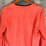 VAKKO New York Orange Suede Leather Asymmetrical‎ Drape Front Jacket Size Large Photo 5