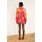 Farm Rio ππ Red Tiki Bananas Scarf Sleeve Romper ~ Tie Dye Cashew Small S NWT Photo 4