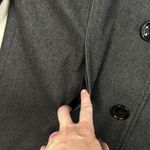 Donnybrook Coat Womens Large Wool Blend Hooded Velvet Trim Button Front Long Gray Photo 3