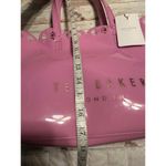Ted Baker  Icon Tote Bag Pink Metallic Bow Detail Coquette Plastic Cut-Out NWT Photo 9