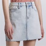 Current / Elliot The 5 Pocket Mini Denim Skirt Acid Wash Blue Zip Fly Sz 25 NWT Photo 0