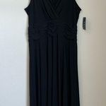 CHAPS  Women's Malibu A-Line Midi Dress Black Sleeveless V-Neck Halter  Large NWT Photo 0