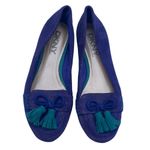 DKNY  New York Suede Ballet Flat Loafer Tassel Purple Green SZ 6 Photo 2