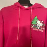 Hello Kitty  Women Christmas Hoodie NWT Fuchsia Pink XS Pocket Drawstring Graphic Photo 8