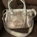 Brahmin Mini Schooner Satchel shoulder bag in warm grey versatile convertible Photo 12