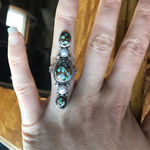 Royston Blue Horizon Turquoise Sterling Silver Pearl Ring Size 7 Photo 1