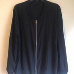 Lumière Lumiere Long Sleeve Black Zip Up Top L Photo 0