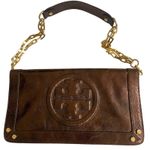 Tory Burch REVA METALLIC COPPER/BRONZE DISTRESSED LEATHER CLUTCH SHOULDER BAG Photo 0
