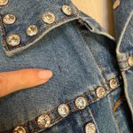 Veronica Beard  Cara Cropped Jean Denim Rhinestone Studded Jacket Photo 3
