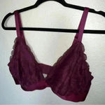 Victoria's Secret Victoria’s Secret PINK maroon colored unpadded lace bralette SIZE L Photo 2