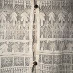 ASTR The Label Lace Fringe Top Cream Boho Crochet Long Sleeve Button Back Women Photo 5