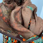 Handmade Dutch Wax Vlisco Retro One Shoulder Sheath Mini Dress One of a Kind Brown Photo 7