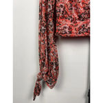 Free People  All Dolled Up Mesh Floral Mock Neck Top‎ Blouse Size XS Open Back Photo 2