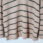 J. Jill Peach and Green Oversized Striped Hoodie Pullover Size XL Photo 3