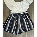 La Gypsy Romper, White Ruffle Top, Black Shorts With White Stripes, Tie Belt 1XL Photo 1