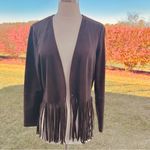 Karen Kane Brown faux suede jacket with fringe Photo 1