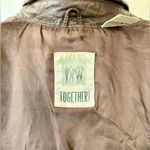 Spiegel Vintage Together Genuine Leather Short Trench Coat Brown Size Medium Photo 11