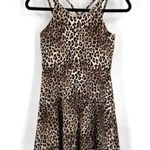 Zunie Y2K Womens Animal Print Sleeveless Strappy Swing Scuba Dress Brown Size 12 Photo 0