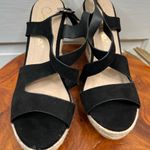 Callisto Women's Black Suede Platform Cork Wedge Sandals Size 9 Photo 1