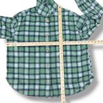 American Eagle Oversized Plaid Fleece Flannel Button Up Shacket Green Large Photo 10