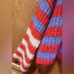 ZARA Chunky Knit Crew Neck Oversized Striped Sweater Balloon Sleeves Size Small Photo 12