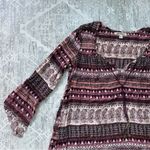 Billabong  Sz XS Take Me Away Dress in Pinot Maroon Boho Longsleeve Paisley Dress Photo 4