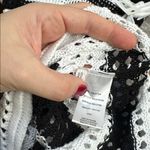 DKNY NWT Swimsuit Cover-Up Black & White Stripe Crochet V Neck Dress Sz L Photo 10