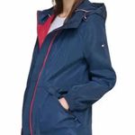 Tommy Hilfiger soft shell windbreaker navy blue with hoodie full zip size Medium Photo 9