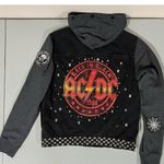 AC/DC ‘Back in Black: 1980’ Studded Spiked Patches Denim Jean Hoodie Sweatshirt Sweater Jacket Size S ⚡️ Photo 3
