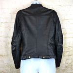 ZARA Moto Lamb Leather Jacket Women XS Black Cropped Multi Zipper Biker Rock VTG Photo 9