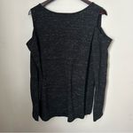 Xersion  Top Cold Shoulder Long Sleeve Dark Gray Athleisure Neutral Marled Casual Photo 3