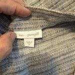 J. Jill PureJill Linen Henley Shirt Top Size MED Women's Gray Striped 3/4 Sleeve Photo 5