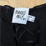 Princess Polly  - Semi Sheer Lace Up Front Long Flare Sleeve Top in Black Photo 2