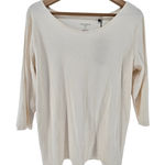 MM.LaFleur New York Cream Ribbed Cotton Spandex 3/4 Sleeve Top Shirt XXL Photo 0
