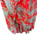 Kut From The Kloth  Orange Blue Paisley V-Neck Flowy Lined Midi Dress Size S Photo 2